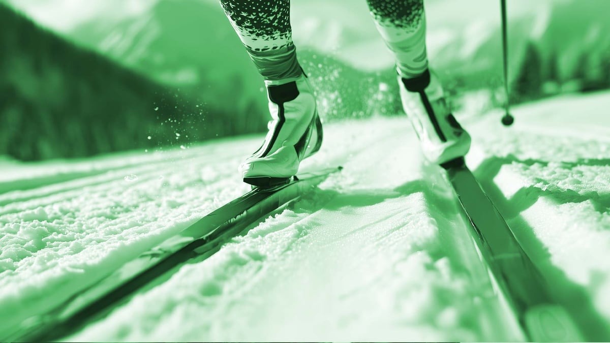 Close-up of a person competing at Ruka.