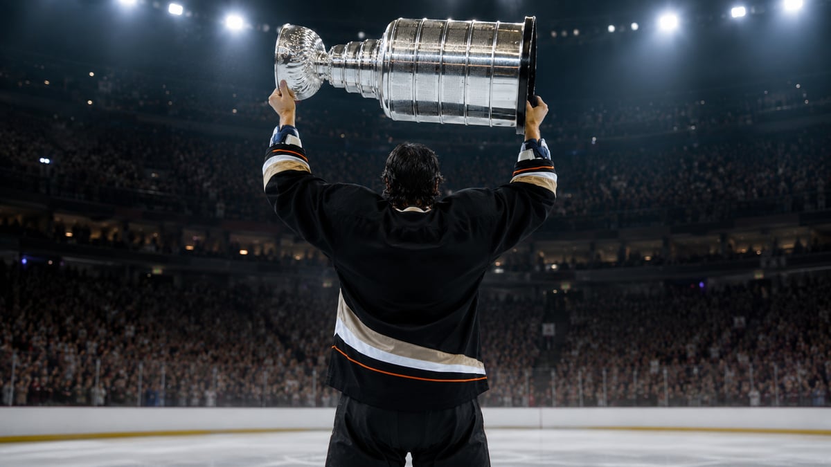 Teemu Selänne nostamassa Stanley Cuppia.