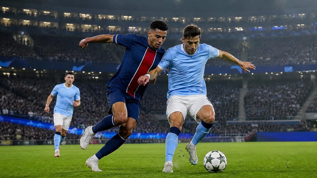 Kaksi Champions League -pelaajaa.