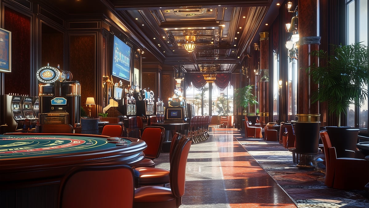 Kuva yleellisestä ja klassisesta kasinosta.