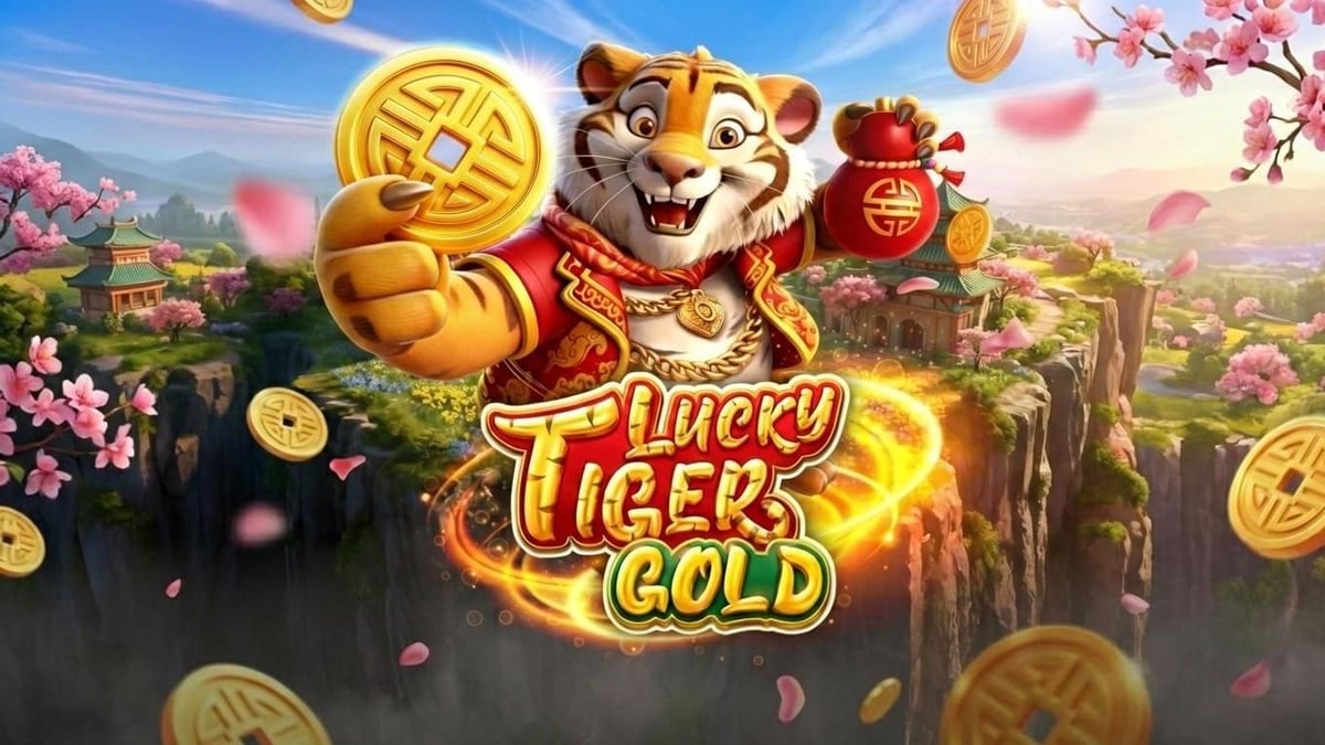 Lucky Tiger Gold -kolikkopeli Pafilla, kolikkosymbolit ja uudelleenpyöräytyksiin perustuva pelinäkymä.