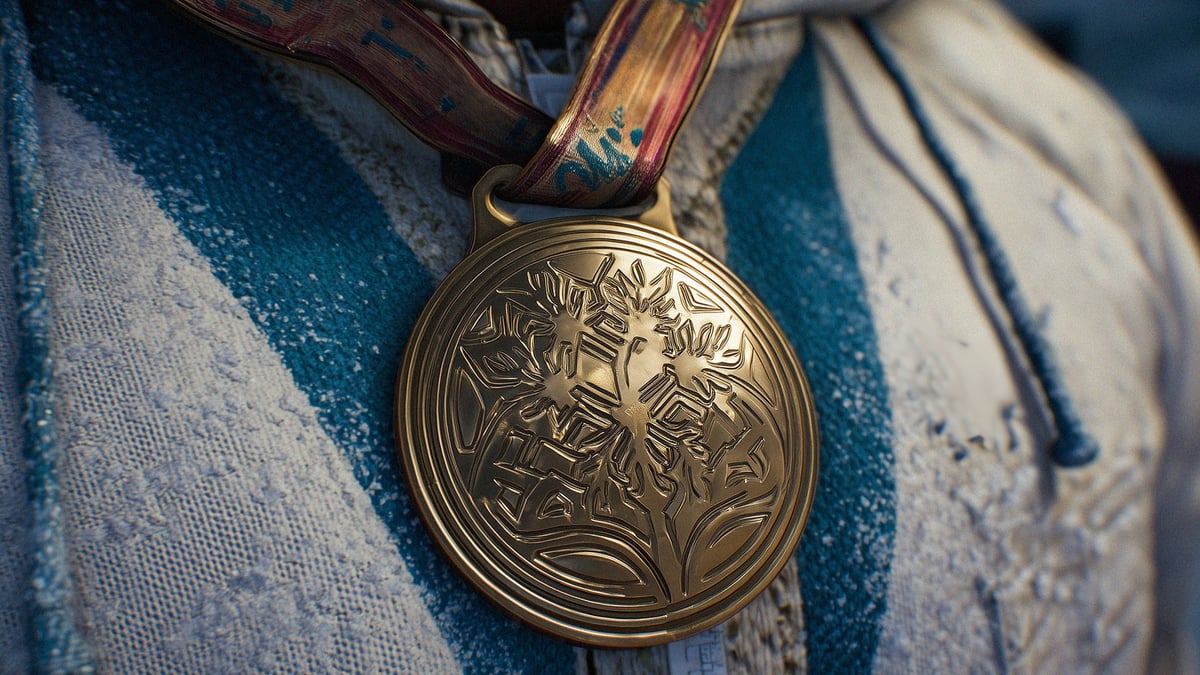 Urheilija mitali kaulassa