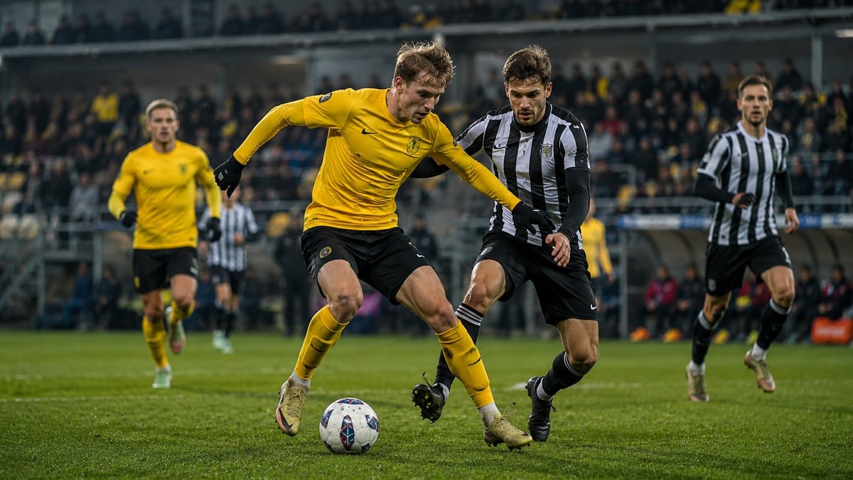 KuPSin ja VPS:n pelaajat kamppailevat pallosta vauhdikkaassa Suomen Cupin ottelussa stadionin valojen alla.