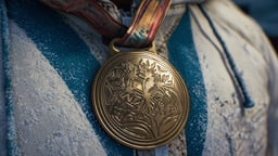 Urheilija mitali kaulassa